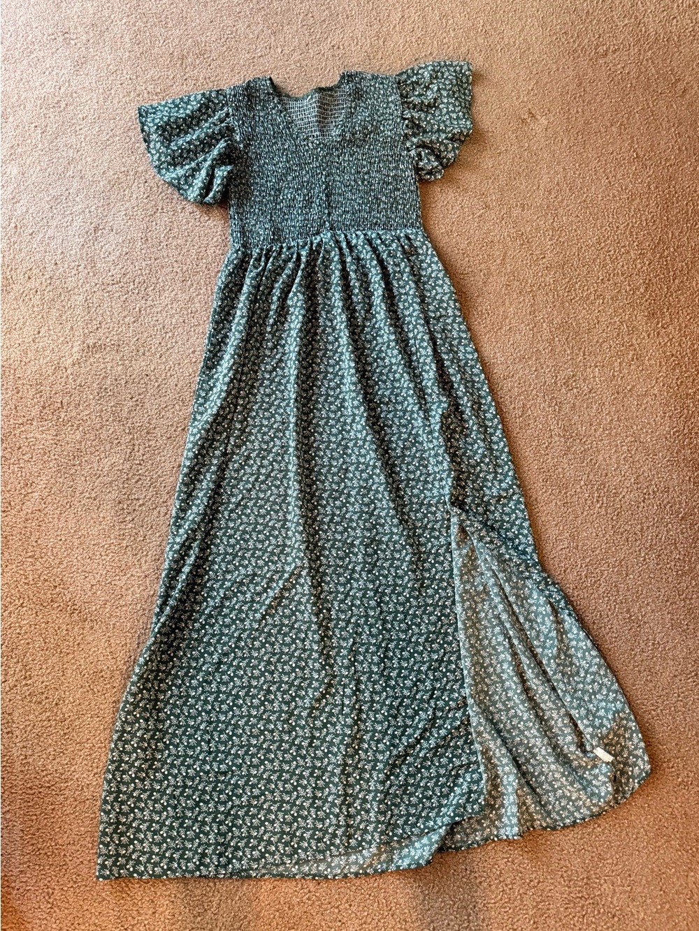 Maxi Dress in Teal Floral - Large